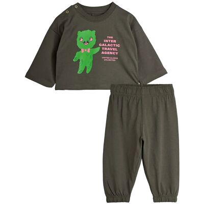 Mini Rodini Alien Travel Agency Sp Baby Set 56/62 Grey 56/62 Mini Rodini Alien Travel Agency Sp Baby Set 56/62 Grey 56/62