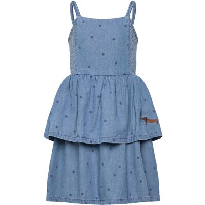 Mini Rodini Lw Denim Dots Aop Strap Dress 80/86 Blue 80/86 Mini Rodini Lw Denim Dots Aop Strap Dress 80/86 Blue 80/86