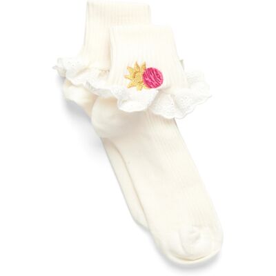 Mini Rodini Space Lace 1-Pack Socks 16/19 White 16/19 Mini Rodini Space Lace 1-Pack Socks 16/19 White 16/19