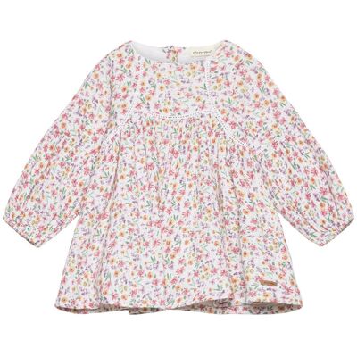 Minymo Dress Ls Aop 74 White 74 Minymo Dress Ls Aop 74 White 74