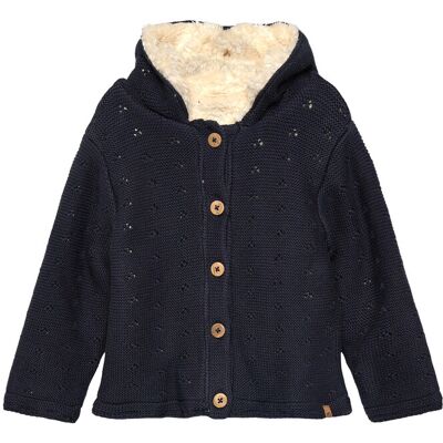 Minymo Jacket Knit W. Teddy Lining 74 Navy 74 Minymo Jacket Knit W. Teddy Lining 74 Navy 74