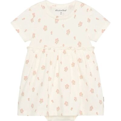 Minymo Body Dress Ss Aop 86 Cream 86 Minymo Body Dress Ss Aop 86 Cream 86