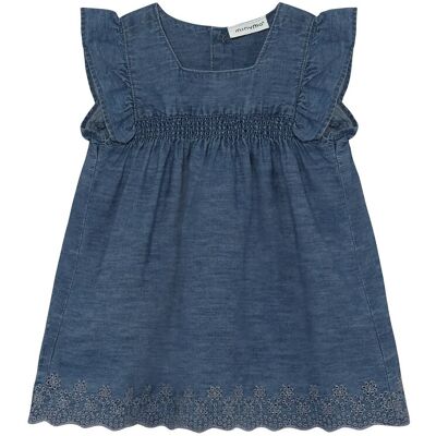 Minymo Dress Ss Chambray 62 Blue 62 Minymo Dress Ss Chambray 62 Blue 62