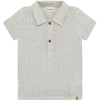 Minymo Shirt Ss Y/D 62 Grey 62 Minymo Shirt Ss Y/D 62 Grey 62