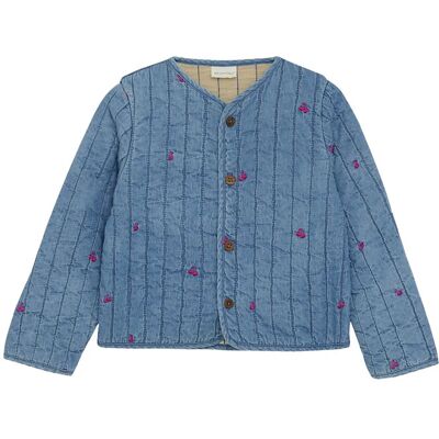 Minymo Jacket Quilt W. Emb 122 Blue 122 Minymo Jacket Quilt W. Emb 122 Blue 122