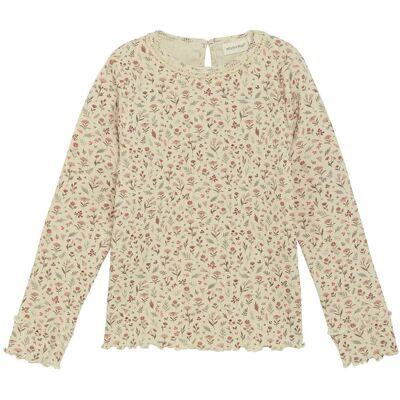Minymo T-Shirt Ls Aop Rib 110 Pink 110 Minymo T-Shirt Ls Aop Rib 110 Pink 110