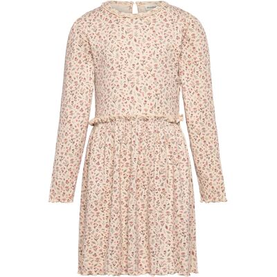 Minymo Dress Ls Aop Rib 86 Cream 86 Minymo Dress Ls Aop Rib 86 Cream 86