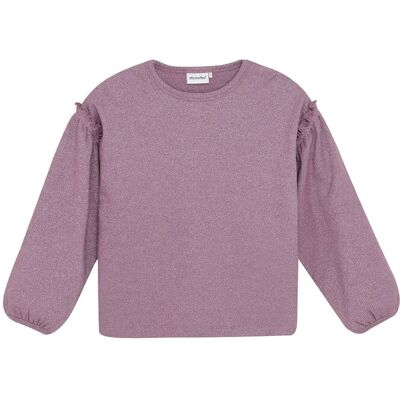 Minymo T-Shirt Ls Glitter Rib 98 Purple 98 Minymo T-Shirt Ls Glitter Rib 98 Purple 98