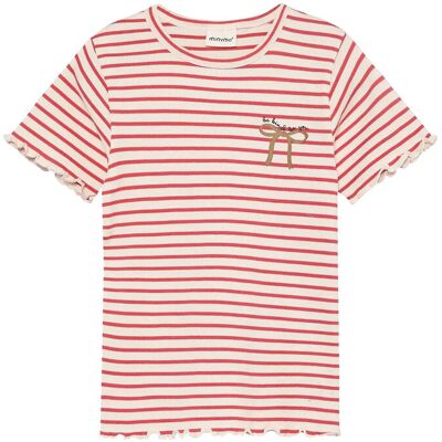 Minymo T-Shirt Ss Rib 140 Red 140 Minymo T-Shirt Ss Rib 140 Red 140