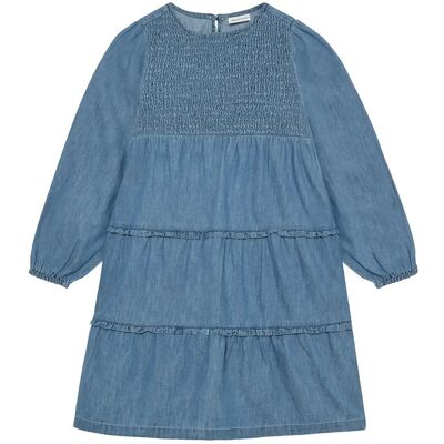 Minymo Dress Ls Chambray 122 Blue 122 Minymo Dress Ls Chambray 122 Blue 122