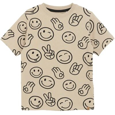 Minymo T-Shirt Ss Aop 116 Cream 116 Minymo T-Shirt Ss Aop 116 Cream 116