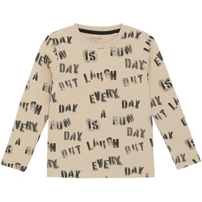 Minymo T-Shirt Ls Aop 116 Beige 116 Minymo T-Shirt Ls Aop 116 Beige 116