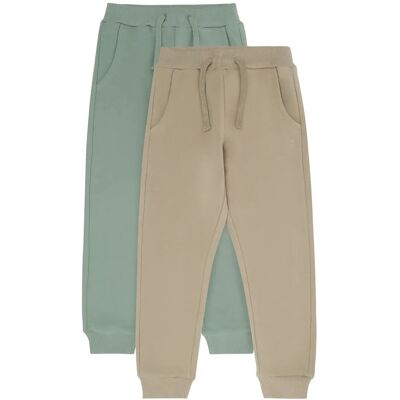 Minymo Pants Sweat 2-Pack 134 Khaki 134 Minymo Pants Sweat 2-Pack 134 Khaki 134