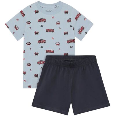 Minymo T-Shirt+Short Set Aop 128 Blue 128 Minymo T-Shirt+Short Set Aop 128 Blue 128