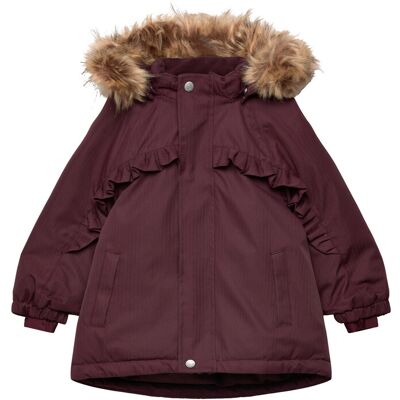 Minymo Snow Jacket W. Fur 140 Burgundy 140 Minymo Snow Jacket W. Fur 140 Burgundy 140