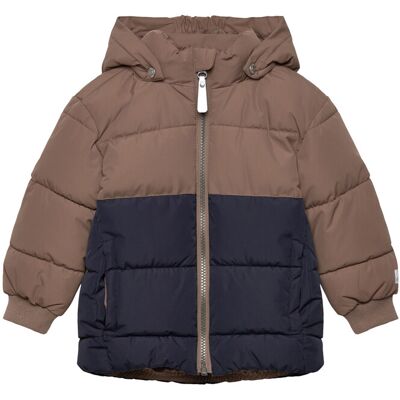 Minymo Quilted Jacket Colorblock 116 Brown 116 Minymo Quilted Jacket Colorblock 116 Brown 116