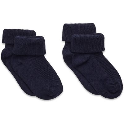 Minymo Baby Rib Sock W. Fold (2-Pack) 11-14 Black 11-14 Minymo Baby Rib Sock W. Fold (2-Pack) 11-14 Black 11-14