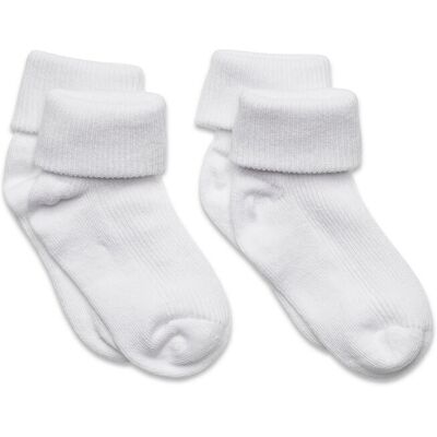 Minymo Baby Rib Sock W. Fold (2-Pack) 11-14 White 11-14 Minymo Baby Rib Sock W. Fold (2-Pack) 11-14 White 11-14