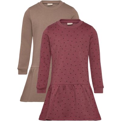 Minymo Sweat Dress Ls (2-Pack) 86 Pink 86 Minymo Sweat Dress Ls (2-Pack) 86 Pink 86