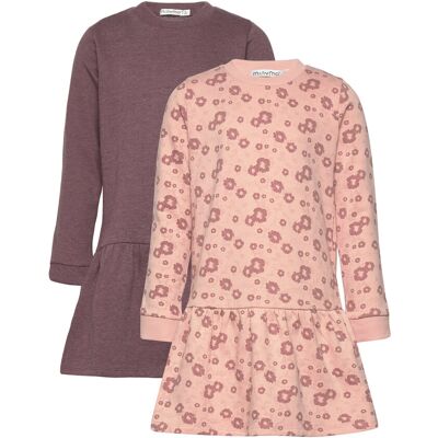 Minymo Sweat Dress Ls (2-Pack) 116 Patterned 116 Minymo Sweat Dress Ls (2-Pack) 116 Patterned 116
