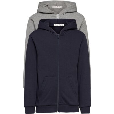 Minymo Sweat Jacket W. Hood (2-Pack) 116 Patterned 116 Minymo Sweat Jacket W. Hood (2-Pack) 116 Patterned 116