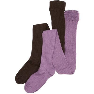Minymo Stocking - Solid Rib 2-Pack 68\74 Brown 68\74 Minymo Stocking - Solid Rib 2-Pack 68\74 Brown 68\74