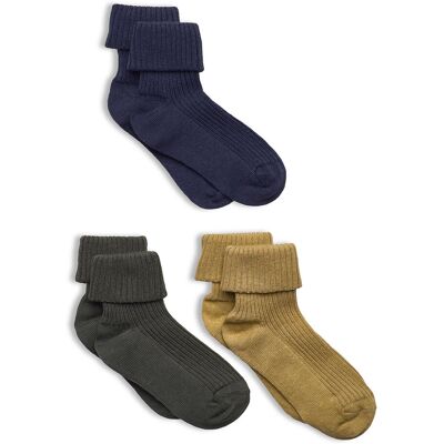 Minymo Baby Sock Rib (3 Pack) 15-18 Blue 15-18 Minymo Baby Sock Rib (3 Pack) 15-18 Blue 15-18