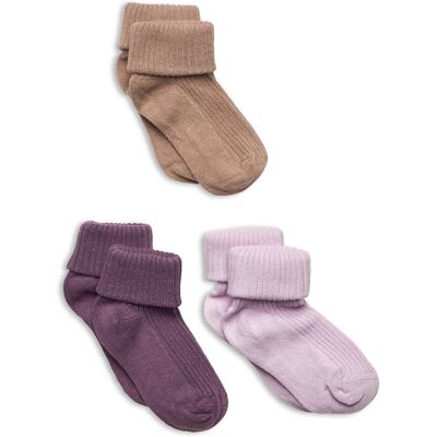 Minymo Baby Sock Rib (3 Pack) 15-18 Purple 15-18 Minymo Baby Sock Rib (3 Pack) 15-18 Purple 15-18