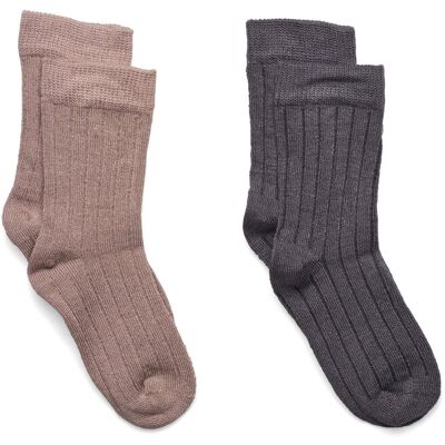 Minymo Ankle Sock - Rib (2-Pack) 19\22 Beige 19\22 Minymo Ankle Sock - Rib (2-Pack) 19\22 Beige 19\22
