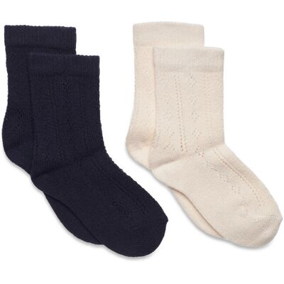 Minymo Socks Pointelle (2-Pack) 15/18 Patterned 15/18 Minymo Socks Pointelle (2-Pack) 15/18 Patterned 15/18