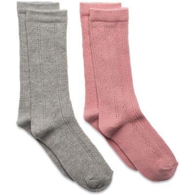 Minymo Knee Socks Pointelle (2-Pack) 19/22 Patterned 19/22 Minymo Knee Socks Pointelle (2-Pack) 19/22 Patterned 19/22