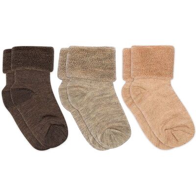 mp Denmark Wool Baby Socks - 3-Pack 19/21 Brown 19/21 mp Denmark Wool Baby Socks - 3-Pack 19/21 Brown 19/21