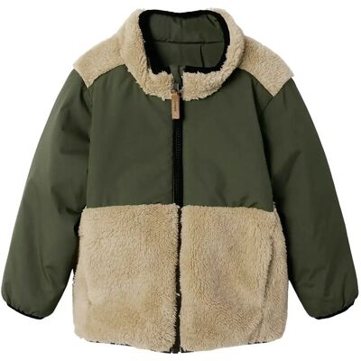 name it Nmmmagnus Sherpa Jacket Rev 110 Khaki 110 name it Nmmmagnus Sherpa Jacket Rev 110 Khaki 110