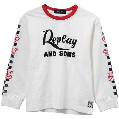 Replay Over Jersey Long-Sleeved T-Shirt 8 A White 8 A Replay Over Jersey Long-Sleeved T-Shirt 8 A White 8 A