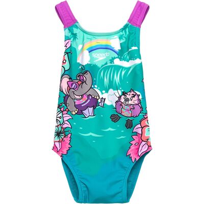 Speedo Girls Learn To Swim Printed Crossback 74-80 Blue 74-80 Speedo Girls Learn To Swim Printed Crossback 74-80 Blue 74-80