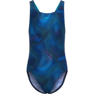 Speedo Print Leaderback One Piece 128 Blue 128 Speedo Print Leaderback One Piece 128 Blue 128