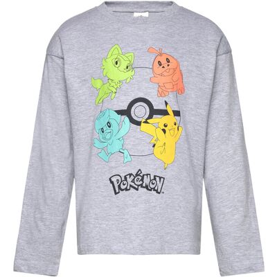 Pókemon Tshirt 152 Grey 152 Pókemon Tshirt 152 Grey 152