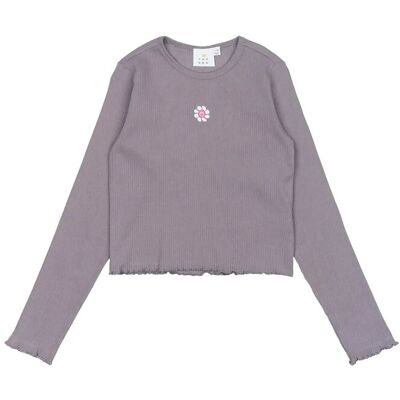 The New Tnperrin Short L_S Rib Tee 98/104 Purple 98/104 The New Tnperrin Short L_S Rib Tee 98/104 Purple 98/104