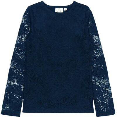 The New Tnsybil L_S Lace Tee Exp 134/140 Navy 134/140 The New Tnsybil L_S Lace Tee Exp 134/140 Navy 134/140