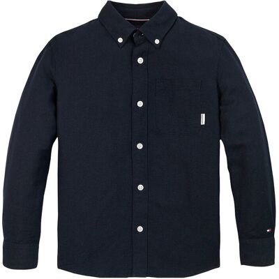 Tommy Hilfiger Linen Blend Relaxed Shirt Ls 116 Navy 116 Tommy Hilfiger Linen Blend Relaxed Shirt Ls 116 Navy 116