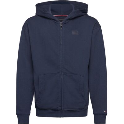 Tommy Hilfiger Tonal Flag Emb Zip Hoodie 128 Navy 128 Tommy Hilfiger Tonal Flag Emb Zip Hoodie 128 Navy 128