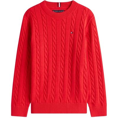 Tommy Hilfiger Cotton Cable Sweater 152 Red 152 Tommy Hilfiger Cotton Cable Sweater 152 Red 152