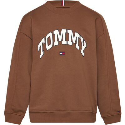 Tommy Hilfiger Varsity Raised Print Sweatshirt 98 Brown 98 Tommy Hilfiger Varsity Raised Print Sweatshirt 98 Brown 98
