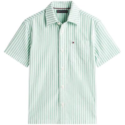 Tommy Hilfiger Flex Ithaca Stripe Shirt Ss 122 Green 122 Tommy Hilfiger Flex Ithaca Stripe Shirt Ss 122 Green 122