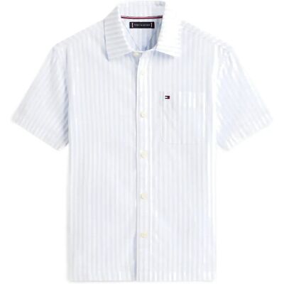Tommy Hilfiger Flex Ithaca Stripe Shirt Ss 176 Blue 176 Tommy Hilfiger Flex Ithaca Stripe Shirt Ss 176 Blue 176