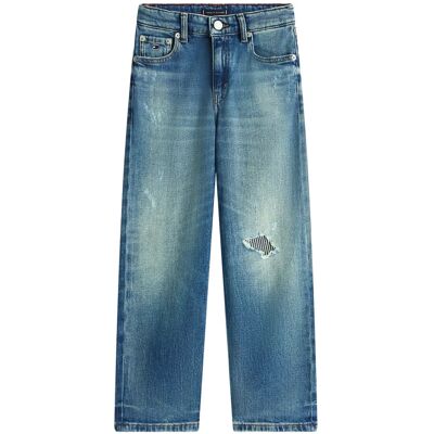 Tommy Hilfiger Baggy Mid Blue Destruction Jeans 122 Blue 122 Tommy Hilfiger Baggy Mid Blue Destruction Jeans 122 Blue 122