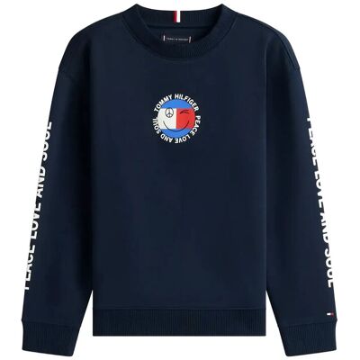 Tommy Hilfiger Fun Flag Graphic Sweatshirt 116 Navy 116 Tommy Hilfiger Fun Flag Graphic Sweatshirt 116 Navy 116