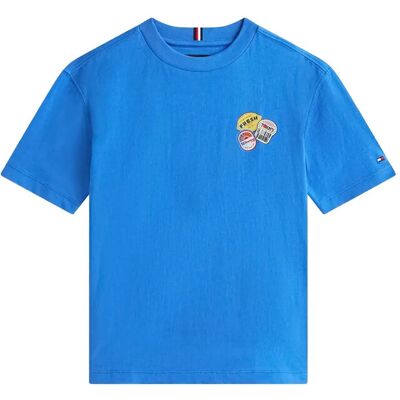 Tommy Hilfiger Sticker Print Graphic T-Shirt 164 Blue 164 Tommy Hilfiger Sticker Print Graphic T-Shirt 164 Blue 164