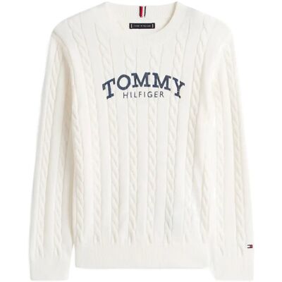 Tommy Hilfiger Graphic Cable Cn Sweater 152 White 152 Tommy Hilfiger Graphic Cable Cn Sweater 152 White 152