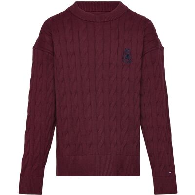 Tommy Hilfiger Cotton Cable Crest C-Nk Sweater 98 Burgundy 98 Tommy Hilfiger Cotton Cable Crest C-Nk Sweater 98 Burgundy 98